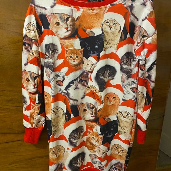 Christmas Cat sweatshirt dress ,Size Small - Picture 3 of 3